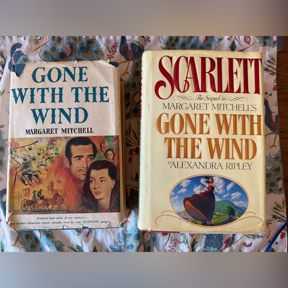 VINTAGE Gone with the Wind and Scarlett Book Set
